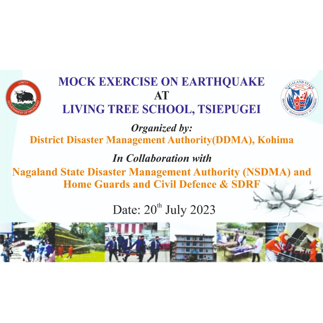 Mock drill at Living Tree School, Tsiepugei, Kohima
